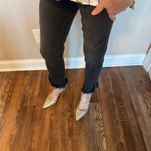 Buckle Hidden straight leg Jean